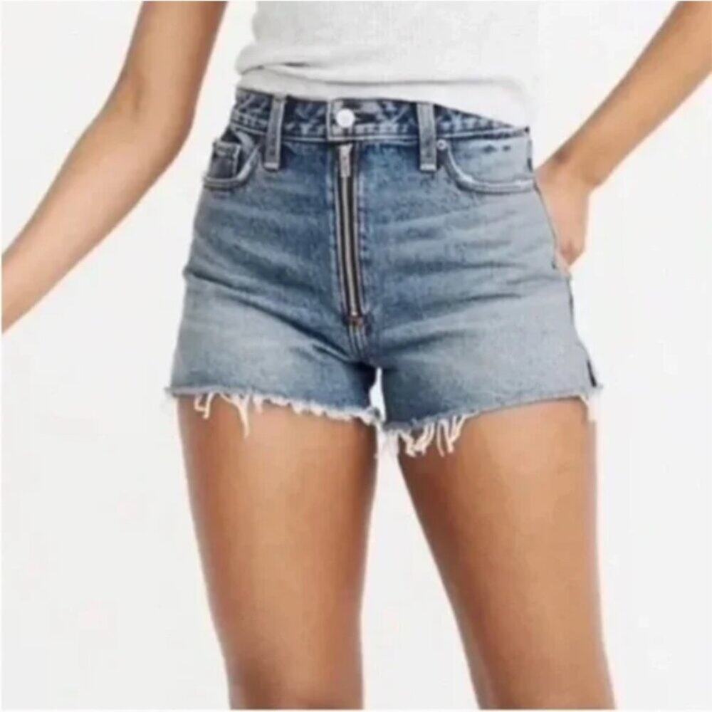 Abercrombie & Fitch Annie High Rise Zip Front Jean Shorts